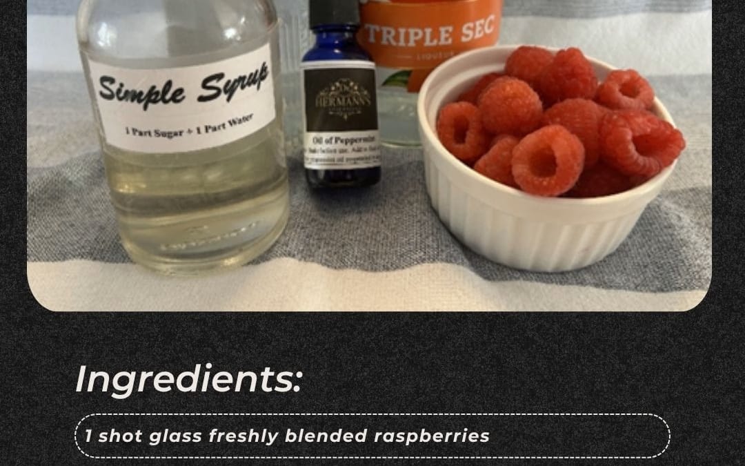 Tipsy Raspberries Cocktail Recipe with Peppermint Essential Oil